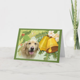 Golden Retriever Weihnachtskartenglocken Feiertagskarte