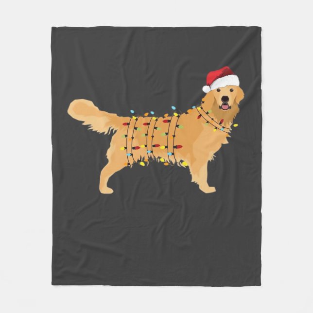 Golden Retriever Weihnachtslicht Essential Fleecedecke (Vorderseite)