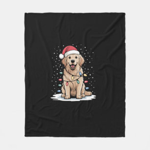 Golden Retriever Weihnachtsmann Weihnachtsbaum Lic Fleecedecke