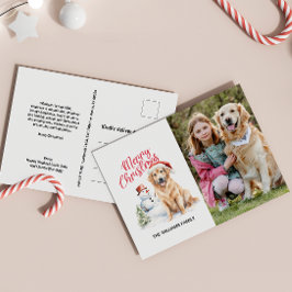 GOLDEN RETRIEVER WEIHNACHTSMANNMÜTZE CHRISTMAS SIN FEIERTAGSPOSTKARTE