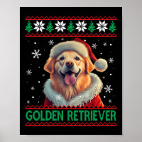 Golden Retriever Weihnachtsmannmütze Ugly Christma