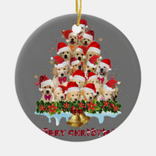 Golden Retriever Weihnachtsmannmütze Xmas Hunde fr Keramik Ornament