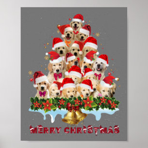 Golden Retriever Weihnachtsmannmütze Xmas Hunde fr Poster