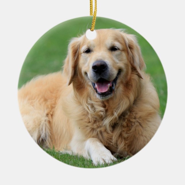 Golden Retriever Weihnachtsschmuck Custom Circle (Vorne)