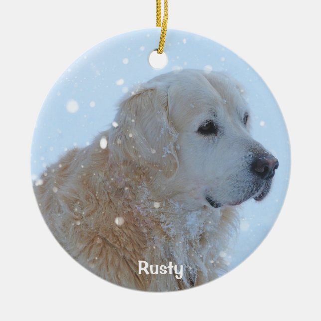 Golden Retriever Weihnachtsschmuck Custom Foto (Vorne)