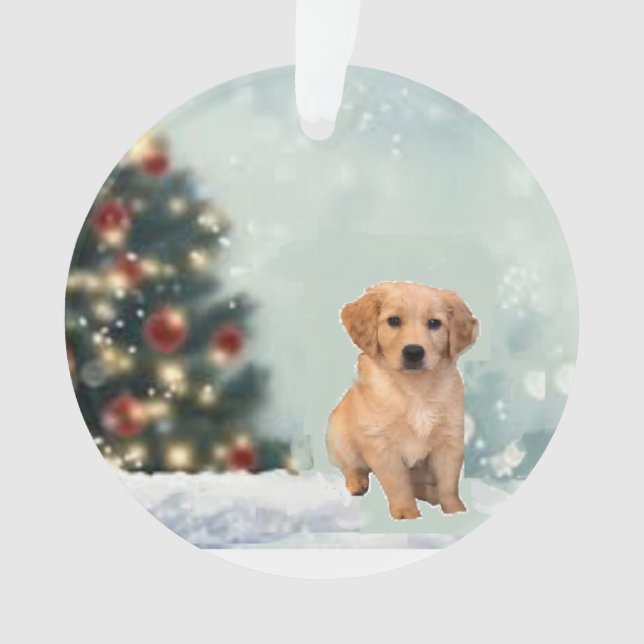 Golden Retriever Weihnachtsschmuck Ornament (Vorderseite)