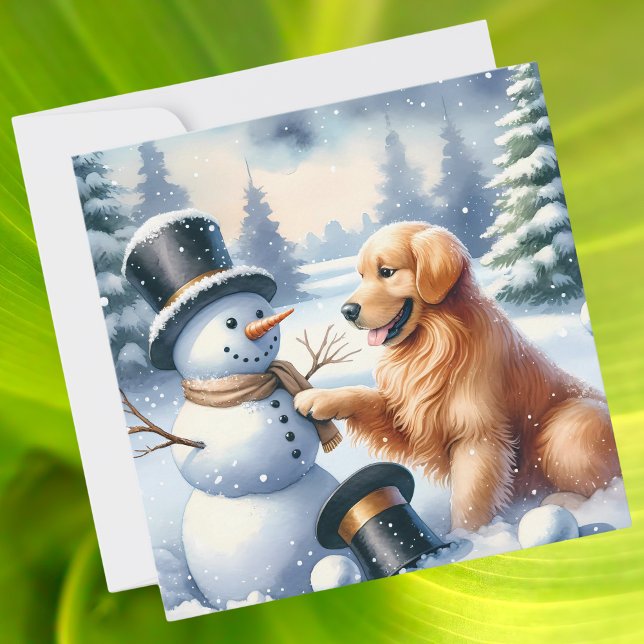 Golden Retriever Weihnachtsschnee Feiertagskarte (Von Creator hochgeladen)