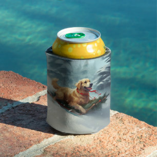 Golden Retriever Weihnachtsschnee Winter Dosenkühler