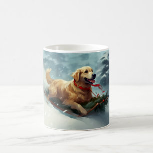 Golden Retriever Weihnachtsschnee Winter Kaffeetasse