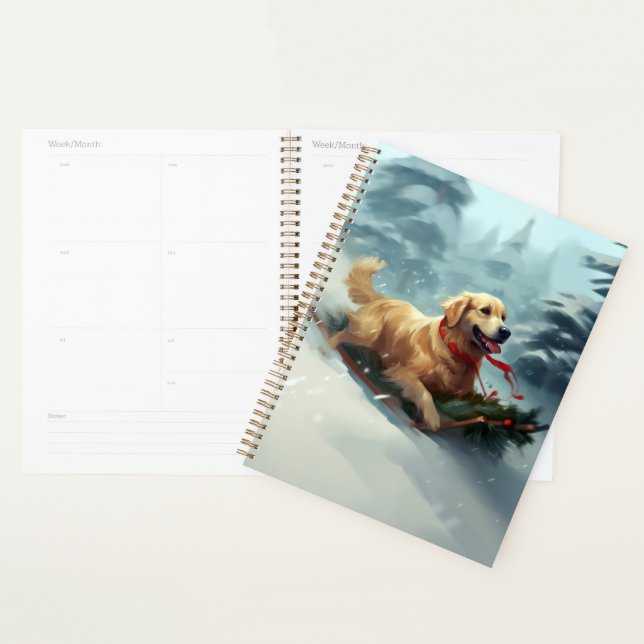 Golden Retriever Weihnachtsschnee Winter Planer (Anzeige)
