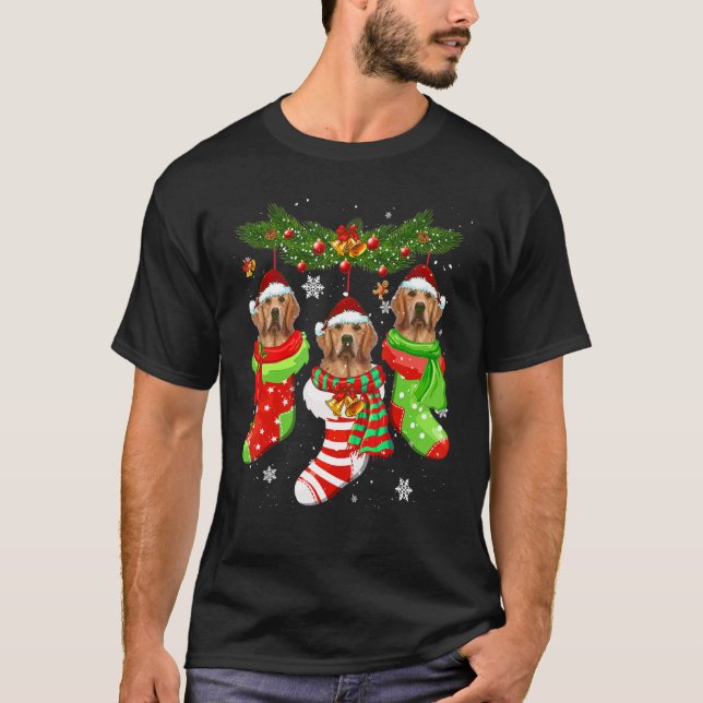 Golden Retriever Weihnachtssocken Tree Light Xmas  T-Shirt (Vorderseite)