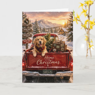 Golden Retriever Weihnachtsstraßenfahrt Winterland Karte