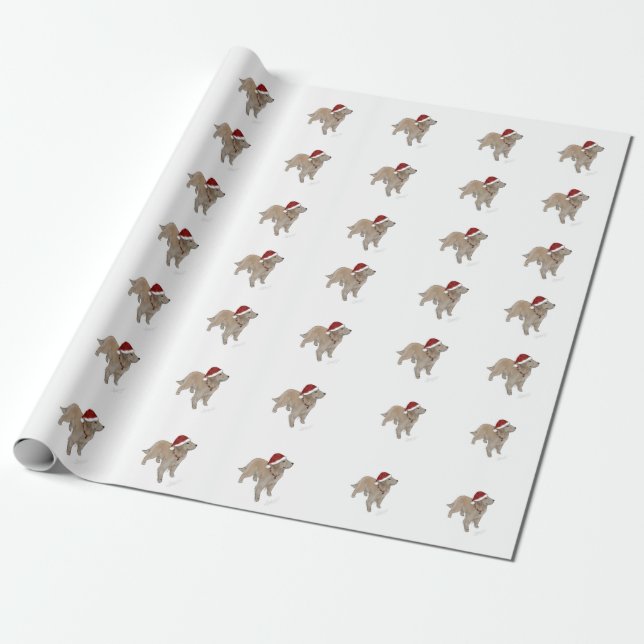 Golden Retriever Weihnachtswrapping Paper Geschenkpapier (Ungerollt)