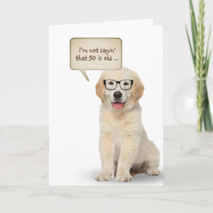 Golden Retriever Welpe 50. Geburtstag Karte