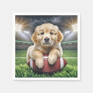 Golden Retriever Welpe auf Fußball Serviette