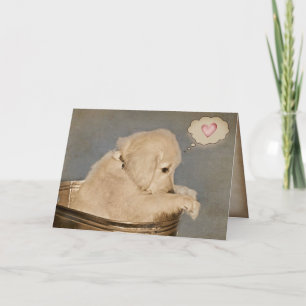 Golden Retriever Welpe denkt an dich Karte