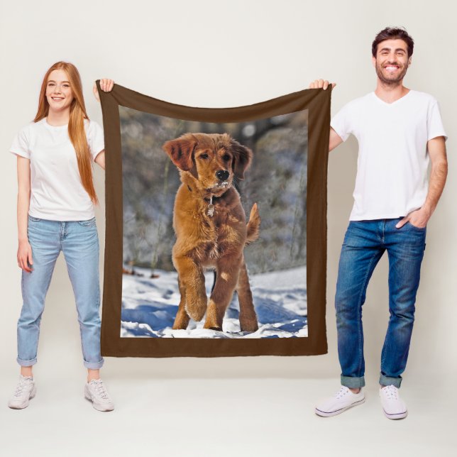 Golden Retriever Welpe Hund im Schnee Fleecedecke (Beispiel)