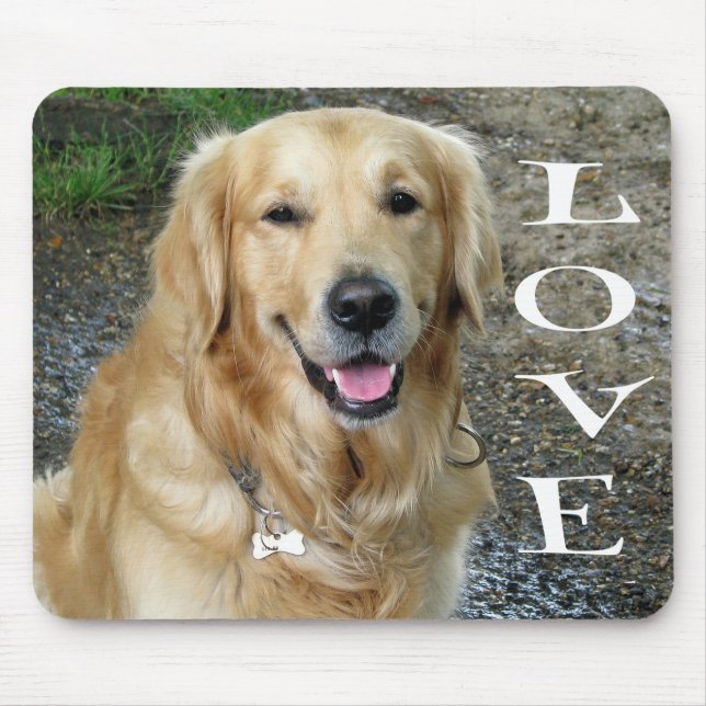 Golden Retriever Welpe Hund Liebe Mousepad (Vorne)