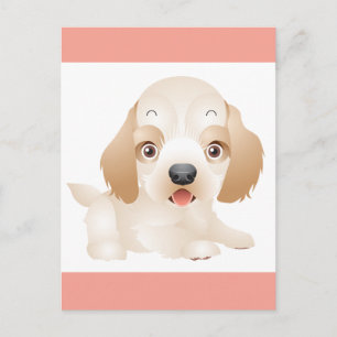 Golden Retriever Welpe Hund Rosa Postkarte