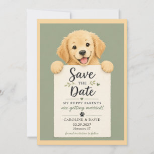 Golden-Retriever-Welpe Hund Süße Hochzeit Save The Date