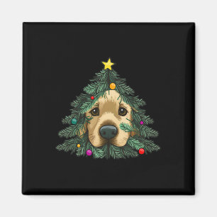 Golden-Retriever-Welpe im Weihnachtsbaum Magnet