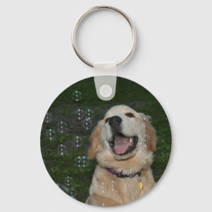 Golden retriever-Welpe in den Blasen Schlüsselanhänger