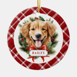 Golden Retriever Welpe Keramik Circle Ornament