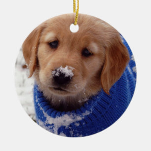 Golden retriever-Welpe Keramik Ornament