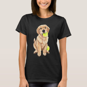 Golden Retriever Welpe mit Tennisball T-Shirt