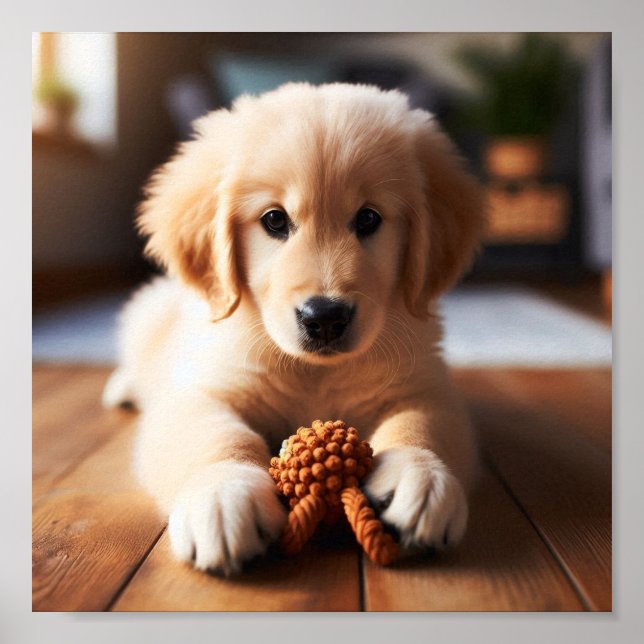 Golden Retriever Welpe Poster (Vorne)