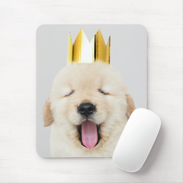 Golden Retriever Welpe Schlaflosigkeit in Krone Mousepad (Mit Mouse)