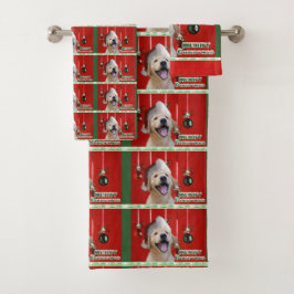 Golden Retriever Welpe Weihnachten Badhandtuch Set
