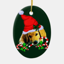 Golden Retriever Welpe Weihnachten Keramik Ornament