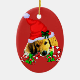Golden Retriever Welpe Weihnachten Keramik Ornament