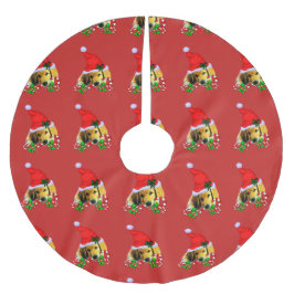 Golden Retriever Welpe Weihnachten Polyester Weihnachtsbaumdecke