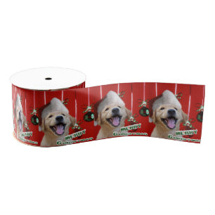 Golden Retriever Welpe Weihnachten Ripsband