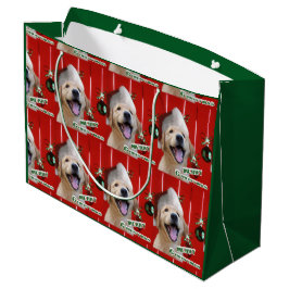Golden Retriever Welpe Weihnachtswrapping Paper Große Geschenktüte