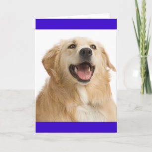 Golden Retriever Welpen-Hund Leer Blaue Notizkarte Karte