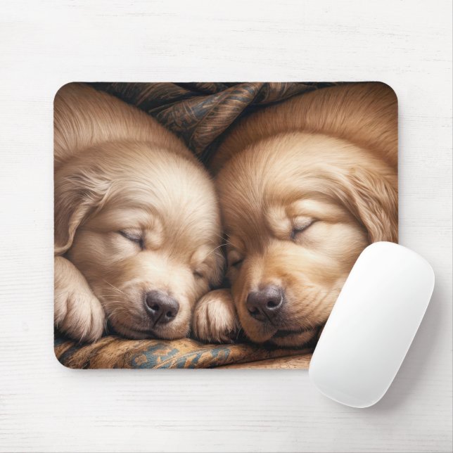 Golden Retriever Welpen im Friedlichen Slummel Mousepad (Mit Mouse)