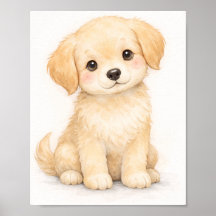 Golden Retriever Welpen-Kinderzimmer Wandbild Druc