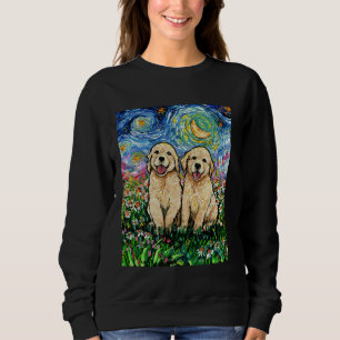 Golden Retriever Welpen Niedlich Starry Night Dog  Sweatshirt