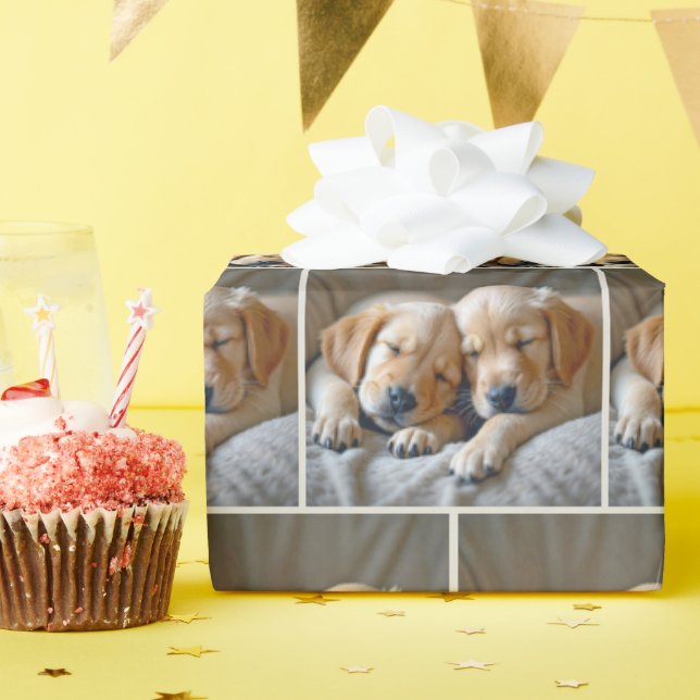 Golden Retriever Welpen Schlafen Geschenkpapier (Geburtstagsparty)