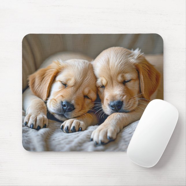 Golden Retriever Welpen Schlafen Mousepad (Mit Mouse)