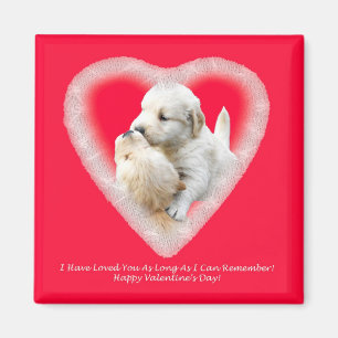 Golden retriever-Welpen-Valentinsgruß-Geschenke Magnet