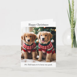 Golden Retriever Welpen Weihnachtskarte Karte