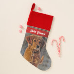 Golden Retriever Welpenhund Weihnachtsstrumpf<br><div class="desc">Golden Retriever Welpe Hund im Schnee Weihnachten Strumpf</div>