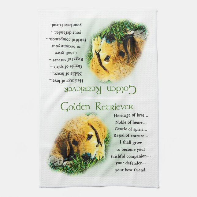 Golden Retriever Welppy Heritage Geschenke Handtuch (Vertikal)
