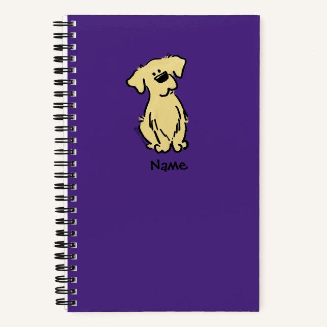 Golden Retriever Welppy - Lila - Notizbuch (Vorderseite)
