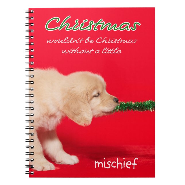 Golden Retriever Welppy Mischief Notizblock (Vorderseite)
