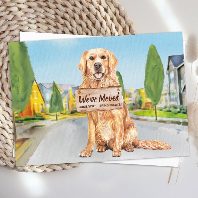 Golden Retriever Weve Moved Dog Moving Card (Von Creator hochgeladen)